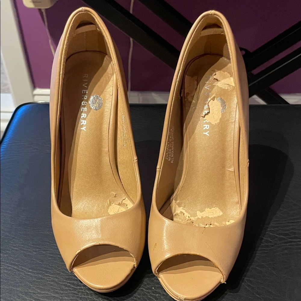 Nude Peep Toe Heels